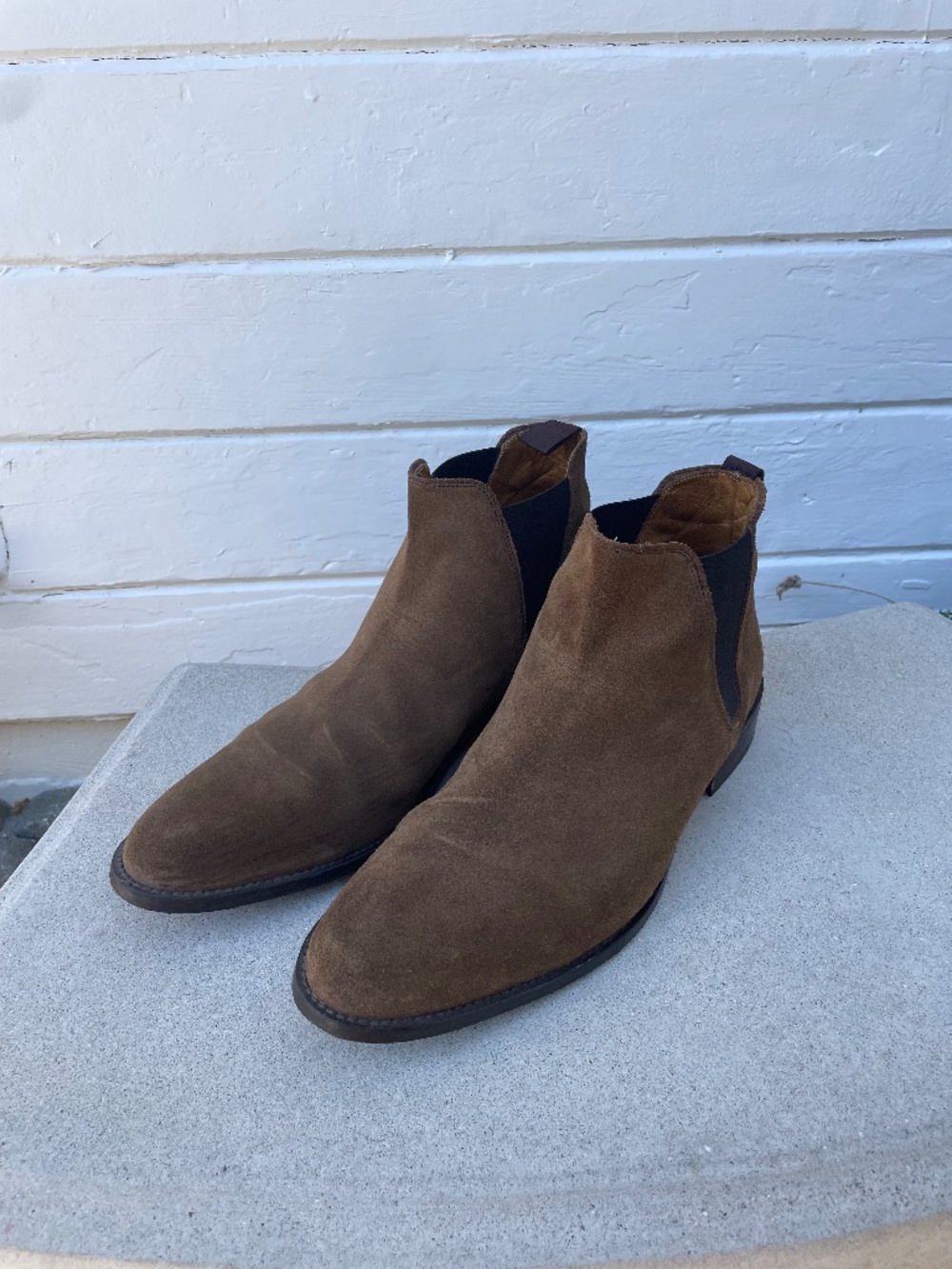 Mango MAN Tan Suede Chelsea Boots - Size 44 (EU) / 11 (US)